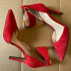 Jessica Simpson pointed toe ankle strap pump